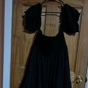 Black cottage core dress